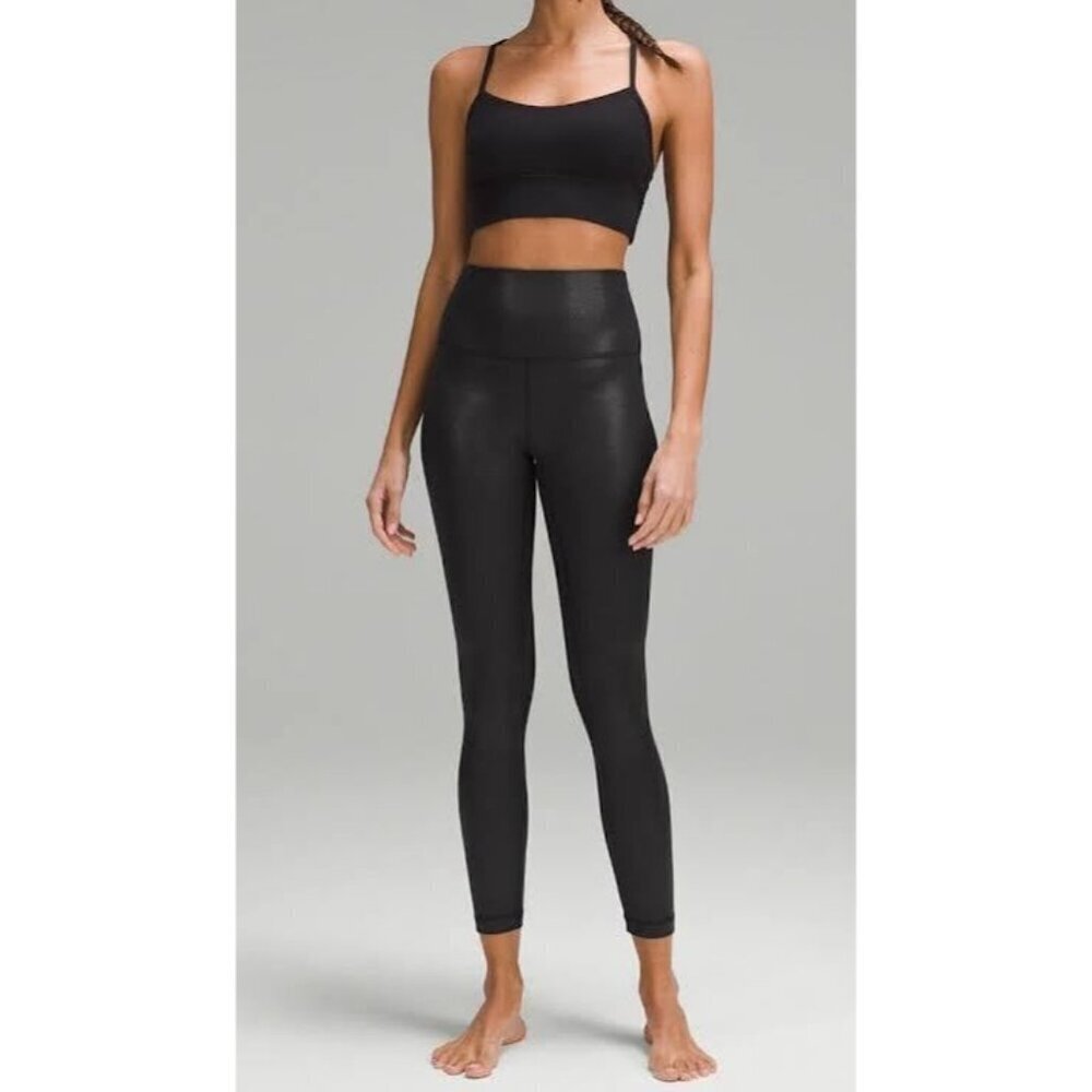 Lululemon Align High-Rise Pant ShineRadiate Foil Print Black Shimmer Leggings 4